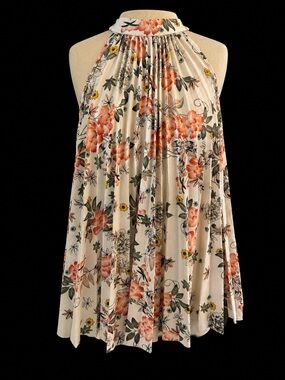 Entro Floral Halter Flow Top Size L